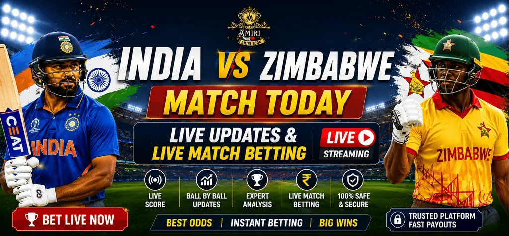 India vs Zimbabwe Match Today: Live Updates & Live Match Betting with Amiribook